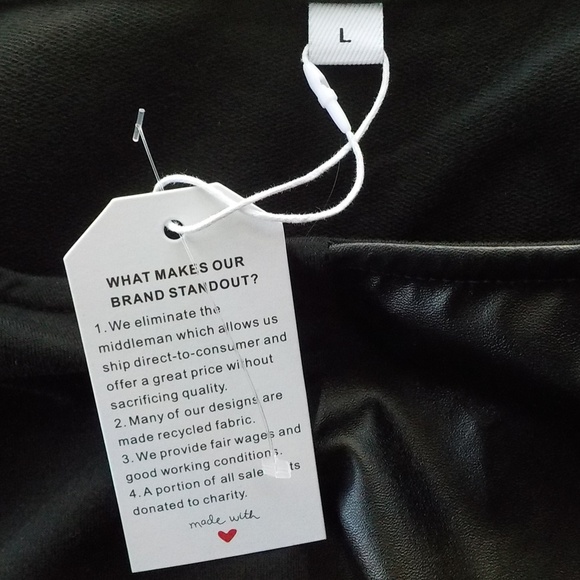 Black Leather Patch Dress - Picture 8 of 9